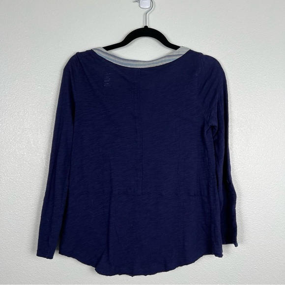 Anthropologie Meadow Rue Embroidered Top Navy‎ Sz S - Picture 6 of 6